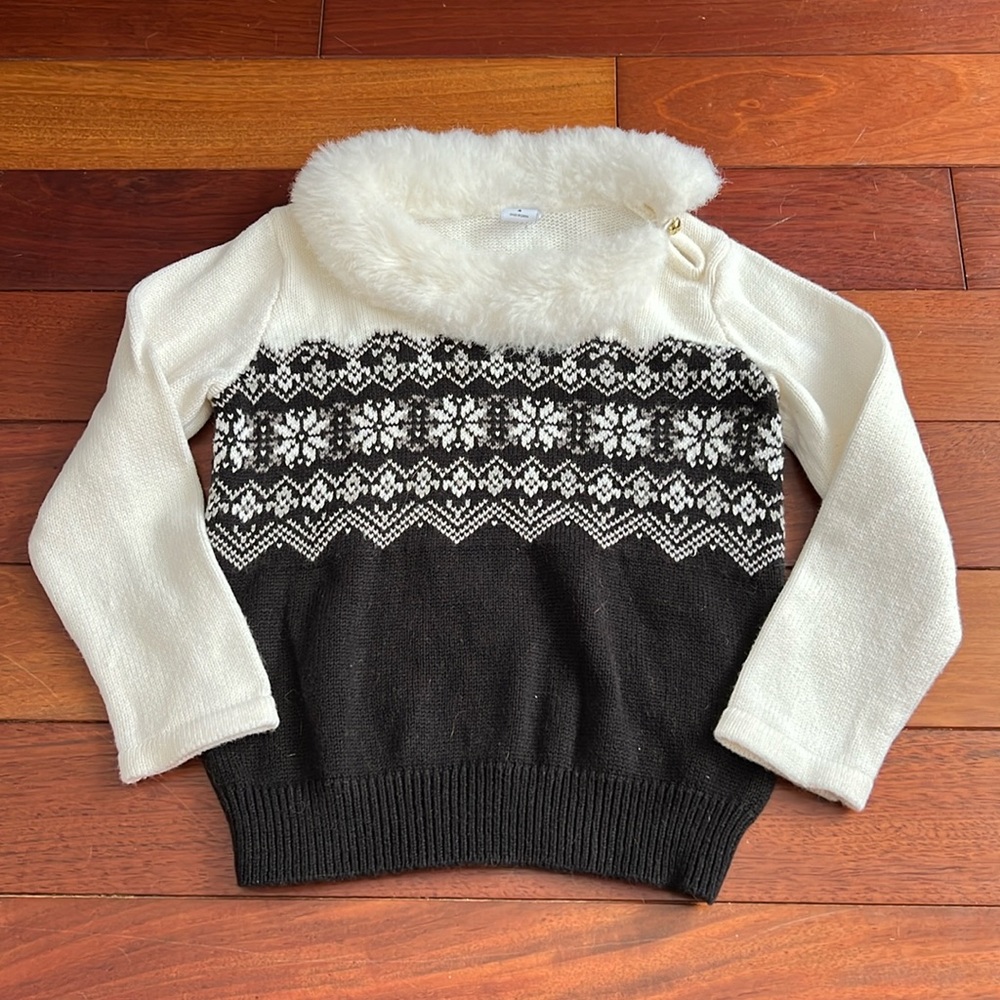 Janie and Jack Sweater with Faux Fur Trim